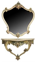 LOUIS XV STYLE WALL-MOUNTED CONSOLE TABLE & MIRROR