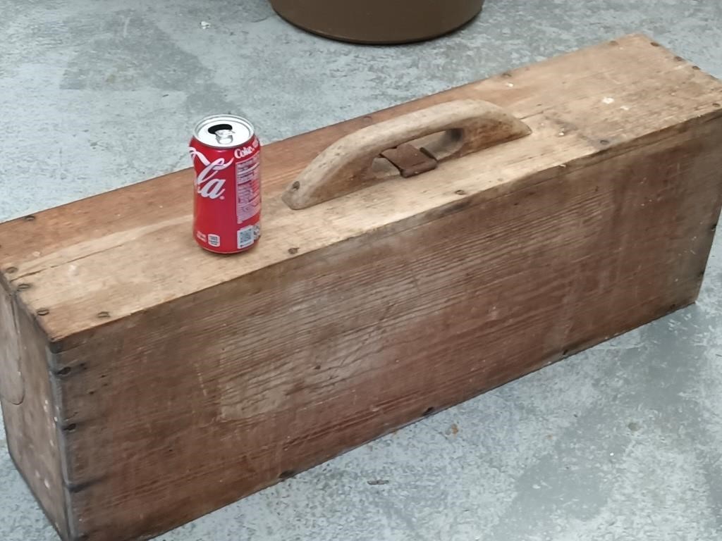 Vintage Wood Carpenters tools box measures 34" x