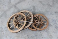 Set of 4 Wooden Wagon Wheels