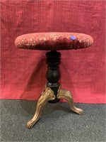 Early organ stool with upholstered seat