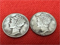1939-D & 1940-S Mercury Silver Dimes