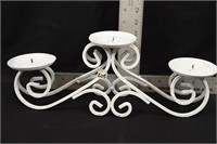 WHITE METAL CANDLE HOLDER