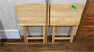2 wood tv  trays