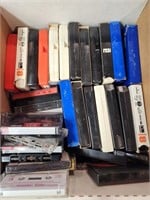 Box of 8-Track and Cassette Tapes