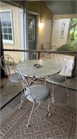 Patio furniture set 4 chairs & glass top table
