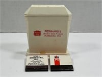 REINHARD'S MEADOW GOLD SALT & PEPPER SHAKER SET &