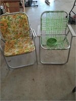 Two vintage lawn chairs