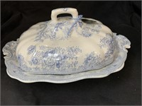 ANTIQUE TRANSFER WARE CASSEROLE - 12 X 9.5 X 5 “