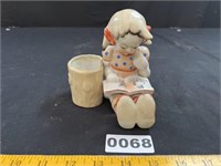 Antique Little Girl Ceramic Planter