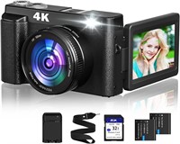 4K Camera 48MP  Autofocus  16x Zoom  2 Batteries