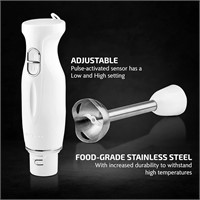 OVENTE Electric Immersion Hand Blender, White