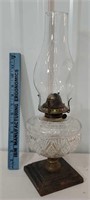 Cast iron base oil lamp with a Victor burner
