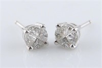 Pair of 18k White Gold Diamond Stud Earrings