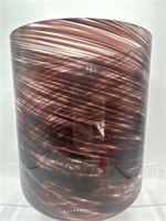 Swirl design glass cylinder vase