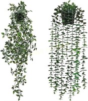 TOTOGA 2 Pack Fake Potted Hanging Plants