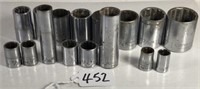 16 Asorted Craftman Sockets A Mix of 1/4",3/8"1/2"