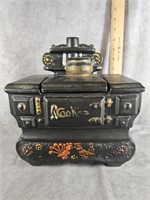 MCCOY POTTERY BLACK CERAMIC STOVE COOKIE JAR