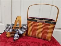 2 longaberger baskets both have liners