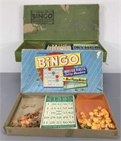 Two Old Bingo Game Sets w/Boxes -as is