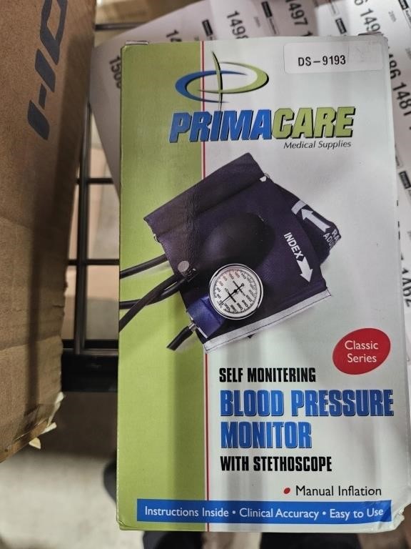 primacare blood pressure monitor with stethoscope