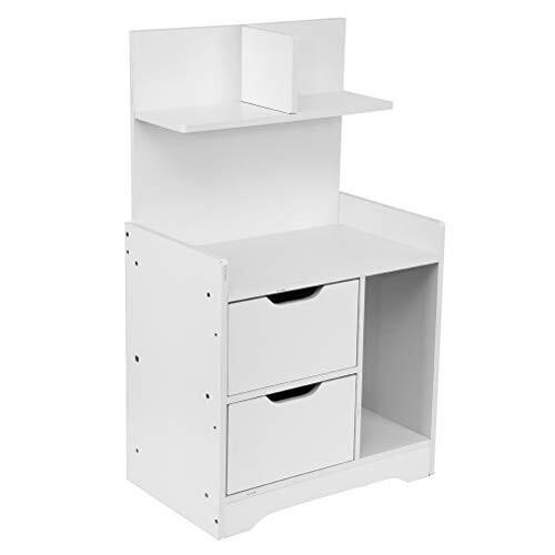 Modern Bedside Table with 2 Drawers Shelves Coffee