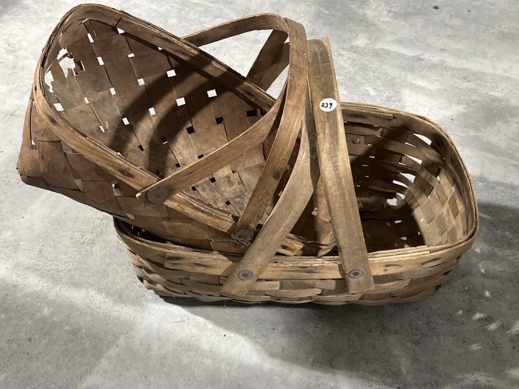 Gathering basket and smaller antique basket