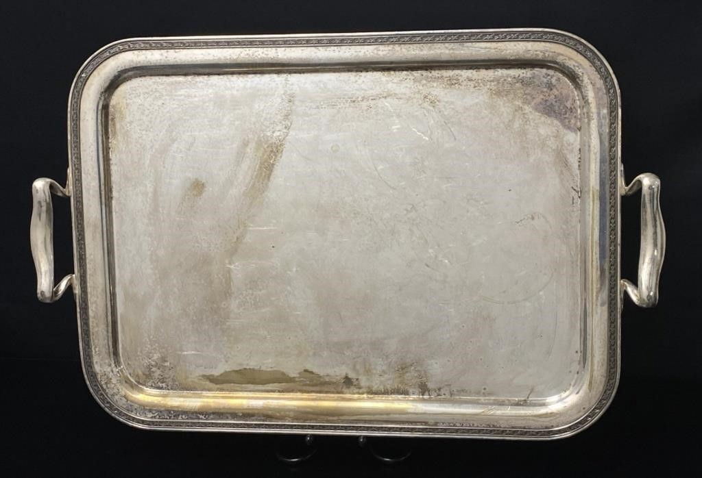 Lg Wilcox Silver Plate Serving  Rectangular Tray