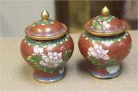 Pair of Chinese Cloisonne Jars