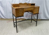 Wood Vanity / Dressing Table on Metal Frame