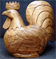 Huge Hand-Carved Wooden Chicken / Rooster