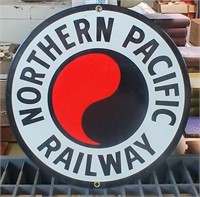MODERN NORTHERN PACIFIC RAILWAY 10" ROUND SIGN