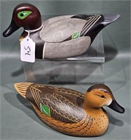 PAIR OF WILLIAM COLEMAN HALF SIZE GREEN-WING TEAL