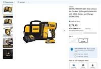 C1192  DEWALT ATOMIC 23 Gauge Pin Nailer Kit