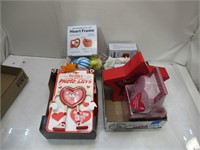 assorted Valentines decorations and gifts