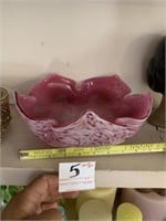 Pink and White Blown Bowl