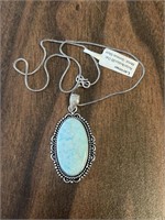 Larimar Pendant Necklace German Silver