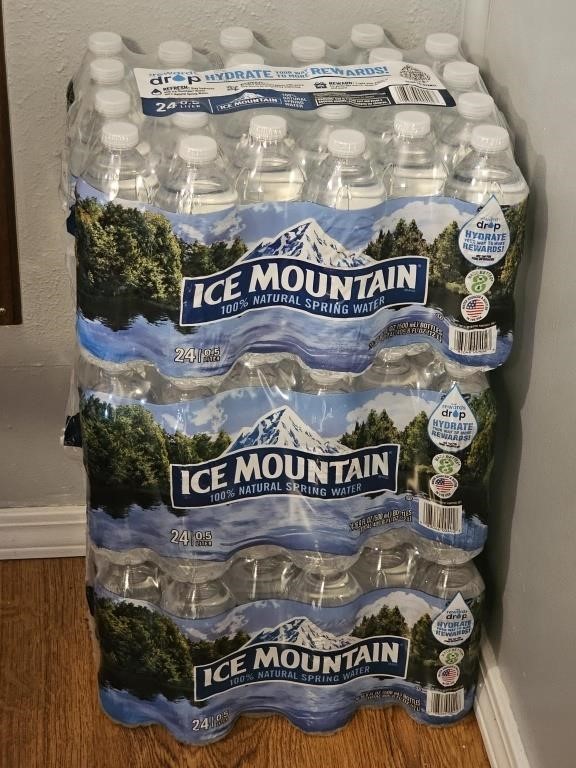 3 Cases of 24 packs Ice Mountain Water
