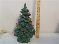 11" Ceramic Christmas tree missing some ornaments