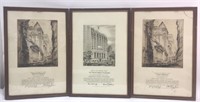 3 Vintage New York/American Stock Exchange Prints
