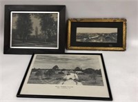 Lot of 3 Vintage Framed Photographs