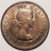 1964 Canadian Silver Half Dollar - 80% Silver