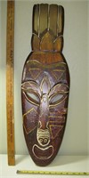 9" x 31" Carved Wood Mask