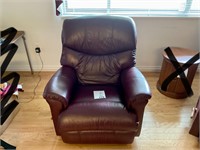 Lazy Boy Maroon Leather Rocker Recliner