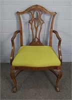 Carved Mahogany Captains Chair