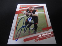 JOE BURROW SIGNED SPORTS CARD WITH COA