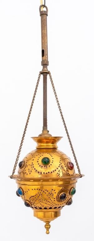 Moroccan Brass Spherical Hanging Lantern