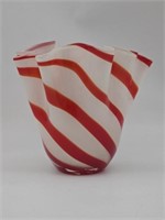 Beau Rivage Candy Strip Blown Art Glass Vase