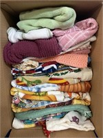 Box of hand towels, pot holders and more
