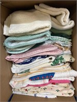 Box of shop rags, most have stains