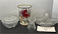 Vintage Pressed Glass Basket & More Glassware